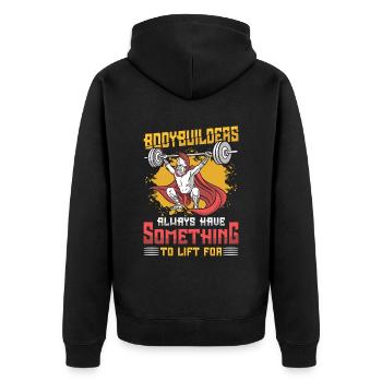 Bodybuilders have something to lift - Unisex Premium Organic Zip Hoodie - black - Back - Nico (187cm)