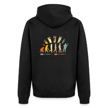 Darts Player Evolution Dartboard - Unisex Premium Organic Zip Hoodie - black - Back - Nico (187cm)