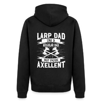 Larp Dad Like A Regular Dad But More Axellent - Unisex Premium Organic Zip Hoodie - black - Back - Nico (187cm)