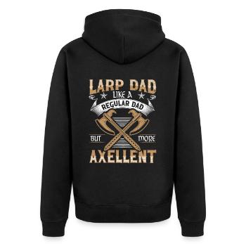 Larp Dad Like A Regular Dad But More Axellent - Unisex Premium Organic Zip Hoodie - black - Back - Nico (187cm)