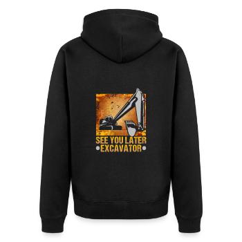 Crane operator design for excavator operators and construction workers - Unisex Premium Organic Zip Hoodie - black - Back - Nico (187cm)