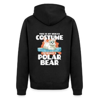Ours blanc - Veste à capuche bio Premium Unisexe - noir - Dos - Nico (187cm)
