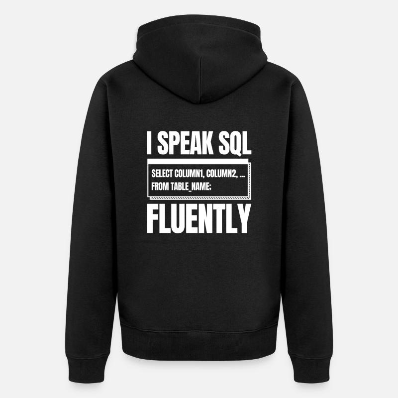 Entwickler Coder Programmierer Sql - Unisex Premium Bio Zip Hoodie - Schwarz