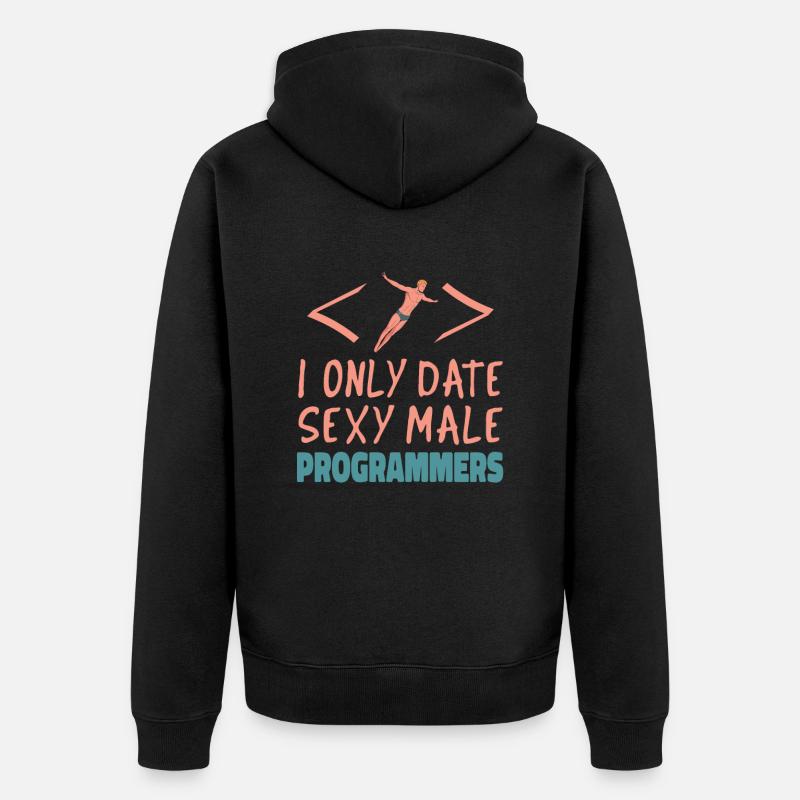 Developer Coder Programmer Sexy - Unisex Premium Organic Zip Hoodie - black