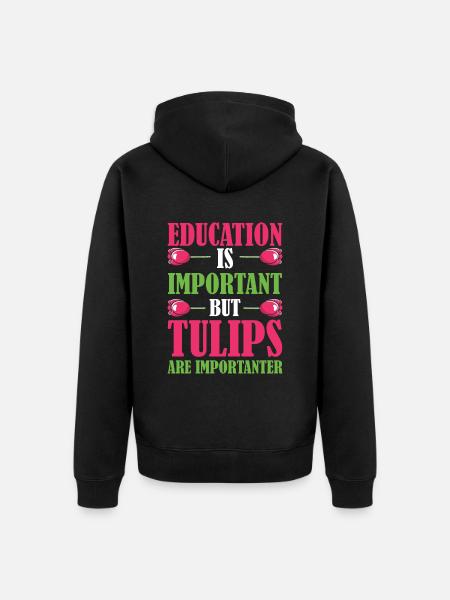 Tulipes Drôles de tulipes - Veste à capuche bio Premium Unisexe - noir