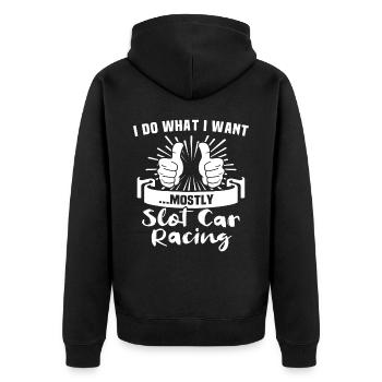 Slot Car Racing Slotrace - Unisex Premium Organic Zip Hoodie - black - Back - Nico (187cm)