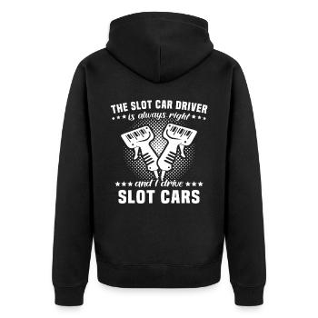Slot Car Racing Slotrace - Unisex Premium Organic Zip Hoodie - black - Back - Nico (187cm)