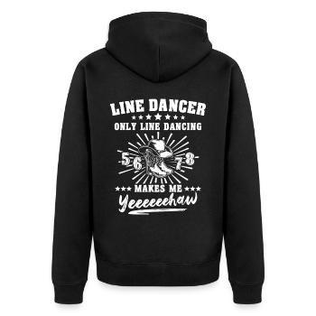 Line Dancing Line Dancer - Unisex Premium Bio Zip Hoodie - Schwarz - Hinten - Nico (187cm)