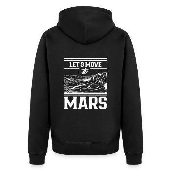 Departure to Mars Astronaut Planet Space - Unisex Premium Organic Zip Hoodie - black - Back - Nico (187cm)