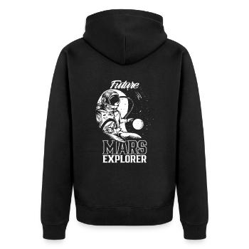 Future Mars Explorer Planet Astronaut - Unisex Premium Organic Zip Hoodie - black - Back - Nico (187cm)