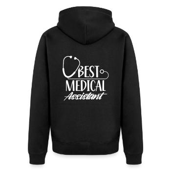 Bester Medizinischer Assistent Assistenz Beruf - Unisex Premium Bio Zip Hoodie - Schwarz - Hinten - Nico (187cm)
