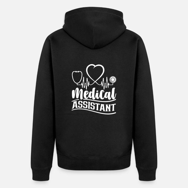 Medizinischer Assistent Krankenschwester Assistenz - Unisex Premium Bio Zip Hoodie - Schwarz