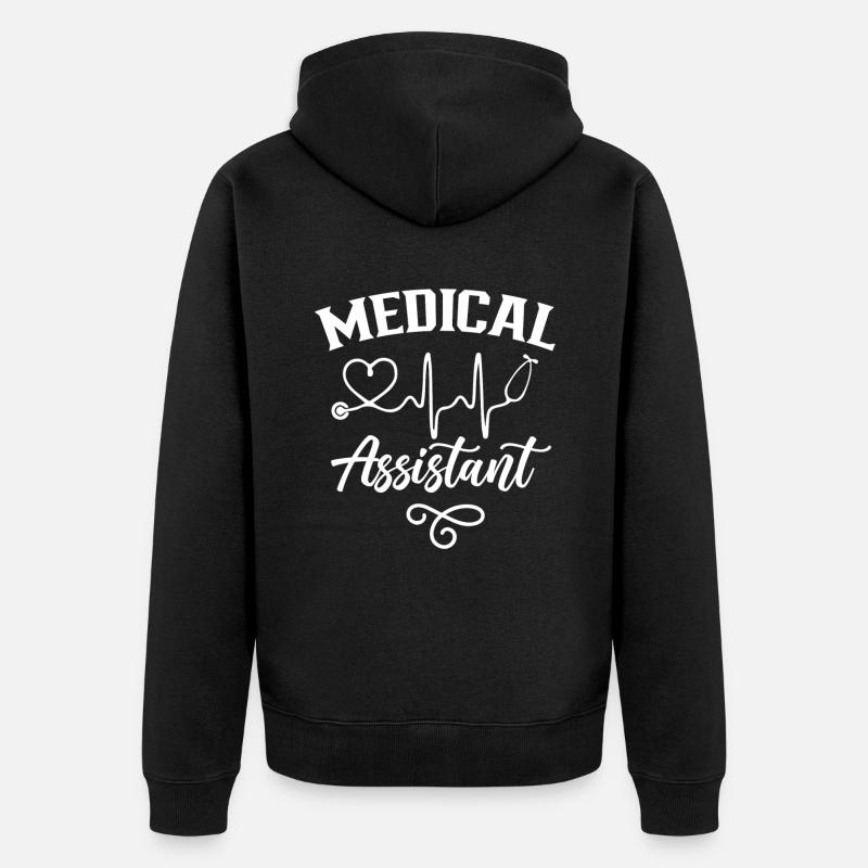 Medizinischer Assistent Krankenschwester Assistenz - Unisex Premium Bio Zip Hoodie - Schwarz