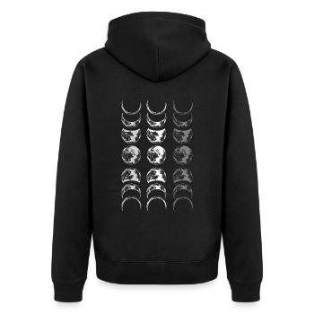 Full Moon Astrology Astronomy Eclipse Moon Phase - Unisex Premium Organic Zip Hoodie - black - Back - Nico (187cm)