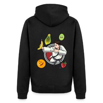 Self-Défense Vitamines Fruit Judo Fruit Victoire - Veste à capuche bio Premium Unisexe - noir - Dos - Nico (187cm)