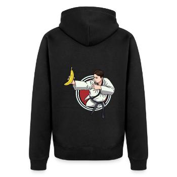 Fruit Fruits Banana Karate Fighter Judo Child - Unisex Premium Organic Zip Hoodie - black - Back - Nico (187cm)