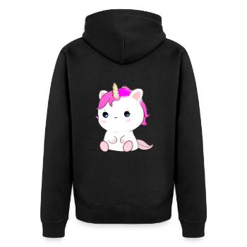Mignon chat licorne - Veste à capuche bio Premium Unisexe - noir - Dos - Nico (187cm)