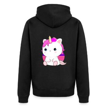 Mignon chat licorne - Veste à capuche bio Premium Unisexe - noir - Dos - Nico (187cm)