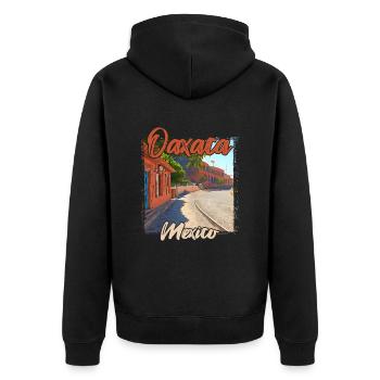 Sunset in Oaxaca, Mexico - Unisex Premium Organic Zip Hoodie - black - Back - Nico (187cm)