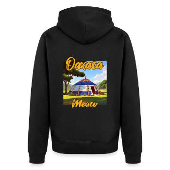 Sunset in Oaxaca, Mexico - Unisex Premium Organic Zip Hoodie - black - Back - Nico (187cm)