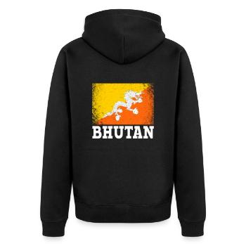 Bhutan, bhutanese bhutan - Unisex Premium Organic Zip Hoodie - black - Back - Nico (187cm)