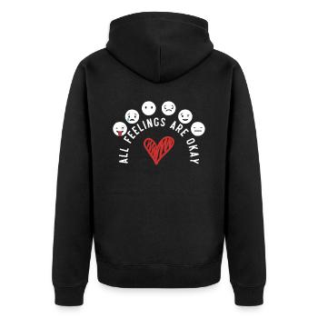 Tous les sentiments vont bien Sensibilisation à la santé mentale - Veste à capuche bio Premium Unisexe - noir - Dos - Nico (187cm)