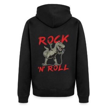 Musique Dinosaure, Concert, Festival Rock 'n' Roll - Veste à capuche bio Premium Unisexe - noir - Dos - Nico (187cm)