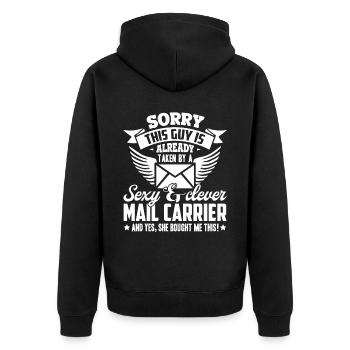 Mail Carrier Taken By Sexy Mail Carrier - Unisex Premium Organic Zip Hoodie - black - Back - Nico (187cm)