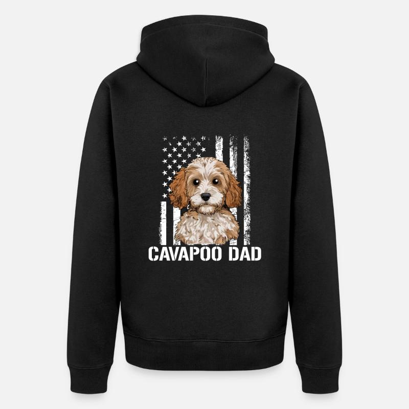 cavapoo dog, cavapoo - Unisex Premium Bio Zip Hoodie - Schwarz