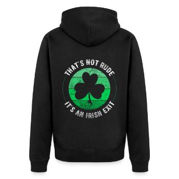 Sortie irlandaise Saint Patrick’s Day Retro Clover - Veste à capuche bio Premium Unisexe - noir - Dos - Nico (187cm)