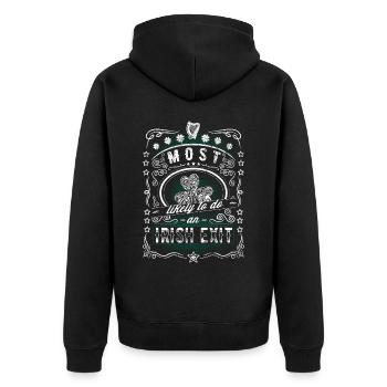 Sortie irlandaise Saint Patrick’s Day Cadeau vintage - Veste à capuche bio Premium Unisexe - noir - Dos - Nico (187cm)