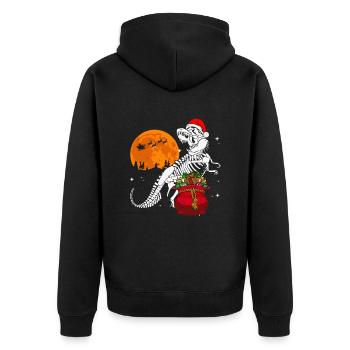 T-Rex Lune Noël Noël Noël - Veste à capuche bio Premium Unisexe - noir - Dos - Nico (187cm)