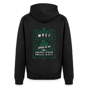 Sortie irlandaise Saint Patrick’s Day Vintage Shamrock - Veste à capuche bio Premium Unisexe - noir - Dos - Nico (187cm)
