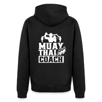 Muay Thai Trainer Combat Arts Martiaux Fighter - Veste à capuche bio Premium Unisexe - noir - Dos - Nico (187cm)
