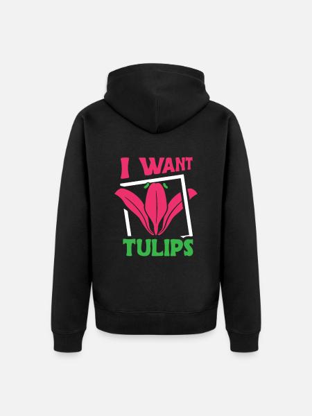 Tulips Cute Tulips - Unisex Premium Organic Zip Hoodie - black