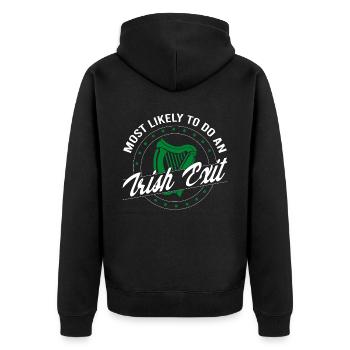 Les plus susceptibles de faire une sortie irlandaise Saint Patrick Day - Veste à capuche bio Premium Unisexe - noir - Dos - Nico (187cm)