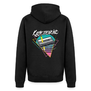 Kassettenkind 80er 90er Kassette Mixtape Lustig - Unisex Premium Bio Zip Hoodie - Schwarz - Hinten - Nico (187cm)