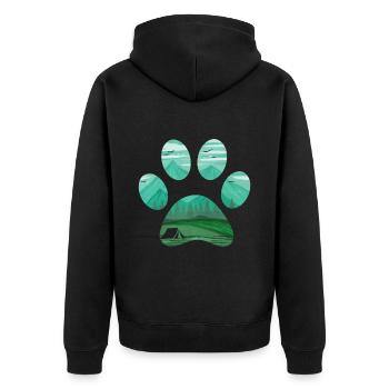 Tente de camping dans une patte de chien sur le camping - Veste à capuche bio Premium Unisexe - noir - Dos - Nico (187cm)