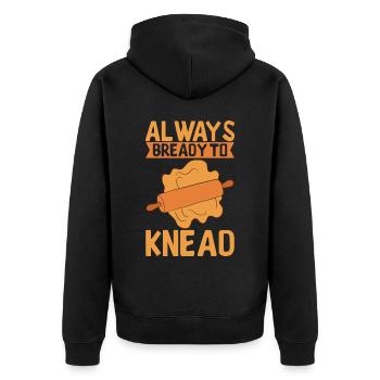 Bäcker Bäckerei Backen - Unisex Premium Bio Zip Hoodie - Schwarz - Hinten - Nico (187cm)