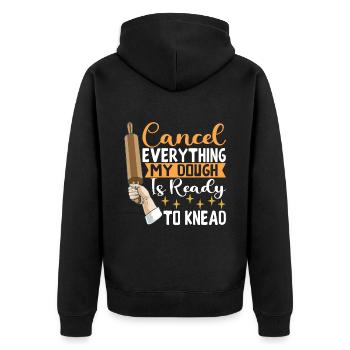 Bäcker Bäckerei Backen - Unisex Premium Bio Zip Hoodie - Schwarz - Hinten - Nico (187cm)