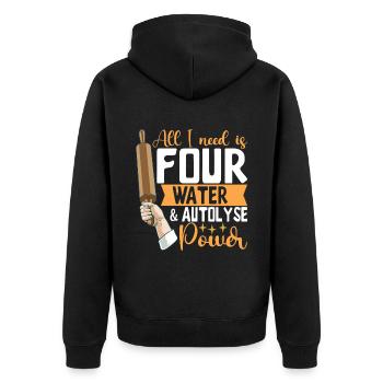 Bäcker Bäckerei Backen - Unisex Premium Bio Zip Hoodie - Schwarz - Hinten - Nico (187cm)