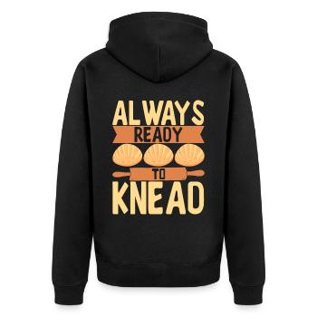 Bäcker Bäckerei Backen - Unisex Premium Bio Zip Hoodie - Schwarz - Hinten - Nico (187cm)