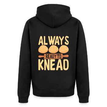 Bäcker Bäckerei Backen - Unisex Premium Bio Zip Hoodie - Schwarz - Hinten - Nico (187cm)