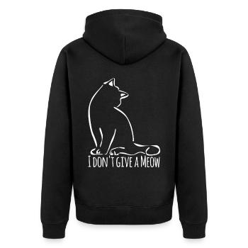 Domestic Cat - Unisex Premium Organic Zip Hoodie - black - Back - Nico (187cm)