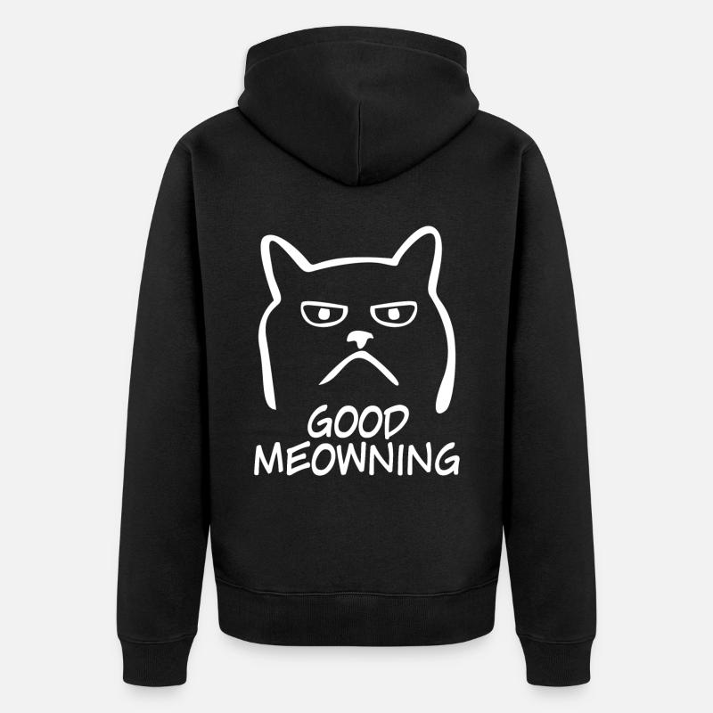 Chats domestiques Bonjour Chat - Veste à capuche bio Premium Unisexe - noir