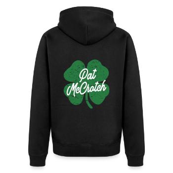 Pat McCrotch St Patricks Day - Unisex Premium Organic Zip Hoodie - black - Back - Nico (187cm)