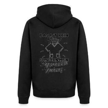 Arzthelferin MFA Krankenschwester Pflegekraft crna - Unisex Premium Bio Zip Hoodie - Schwarz - Hinten - Nico (187cm)