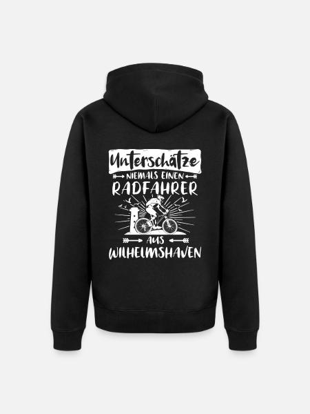 Wilhelmshaven Fahrrad Wilhelmshavener Radfahrer - Unisex Premium Bio Zip Hoodie - Schwarz