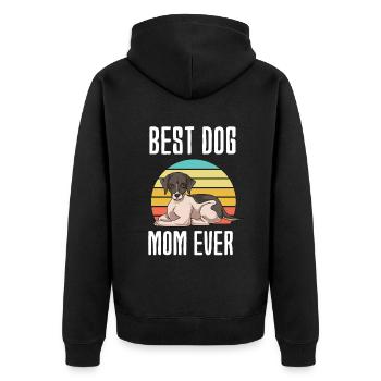 Whippet - Unisex Premium Bio Zip Hoodie - Schwarz - Hinten - Nico (187cm)