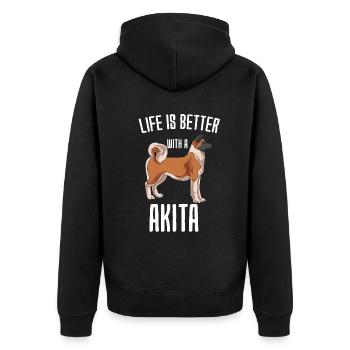 Akita - Veste à capuche bio Premium Unisexe - noir - Dos - Nico (187cm)